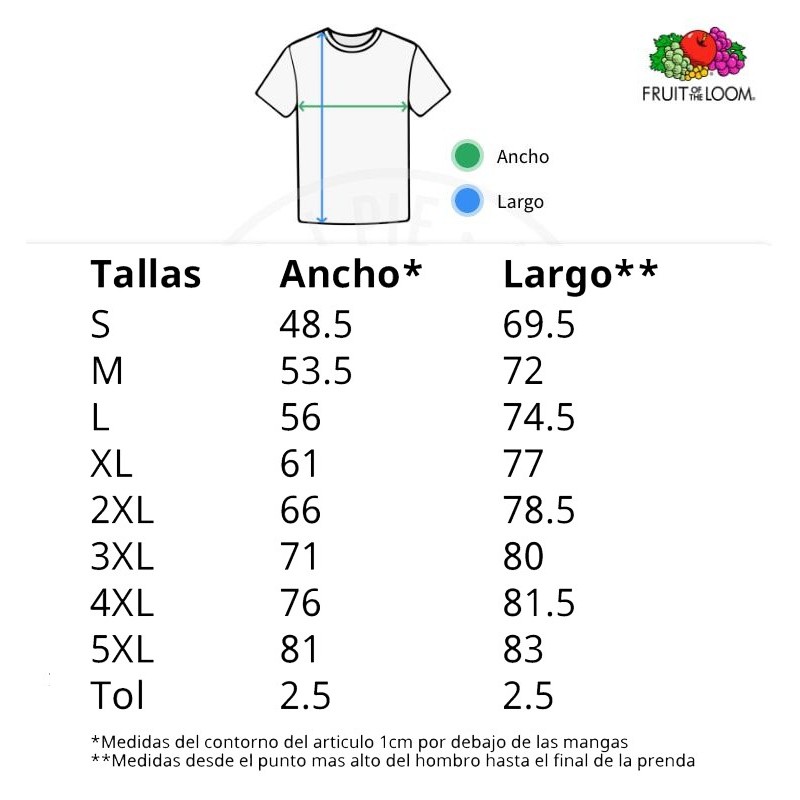 Tallas Camiseta Hombre